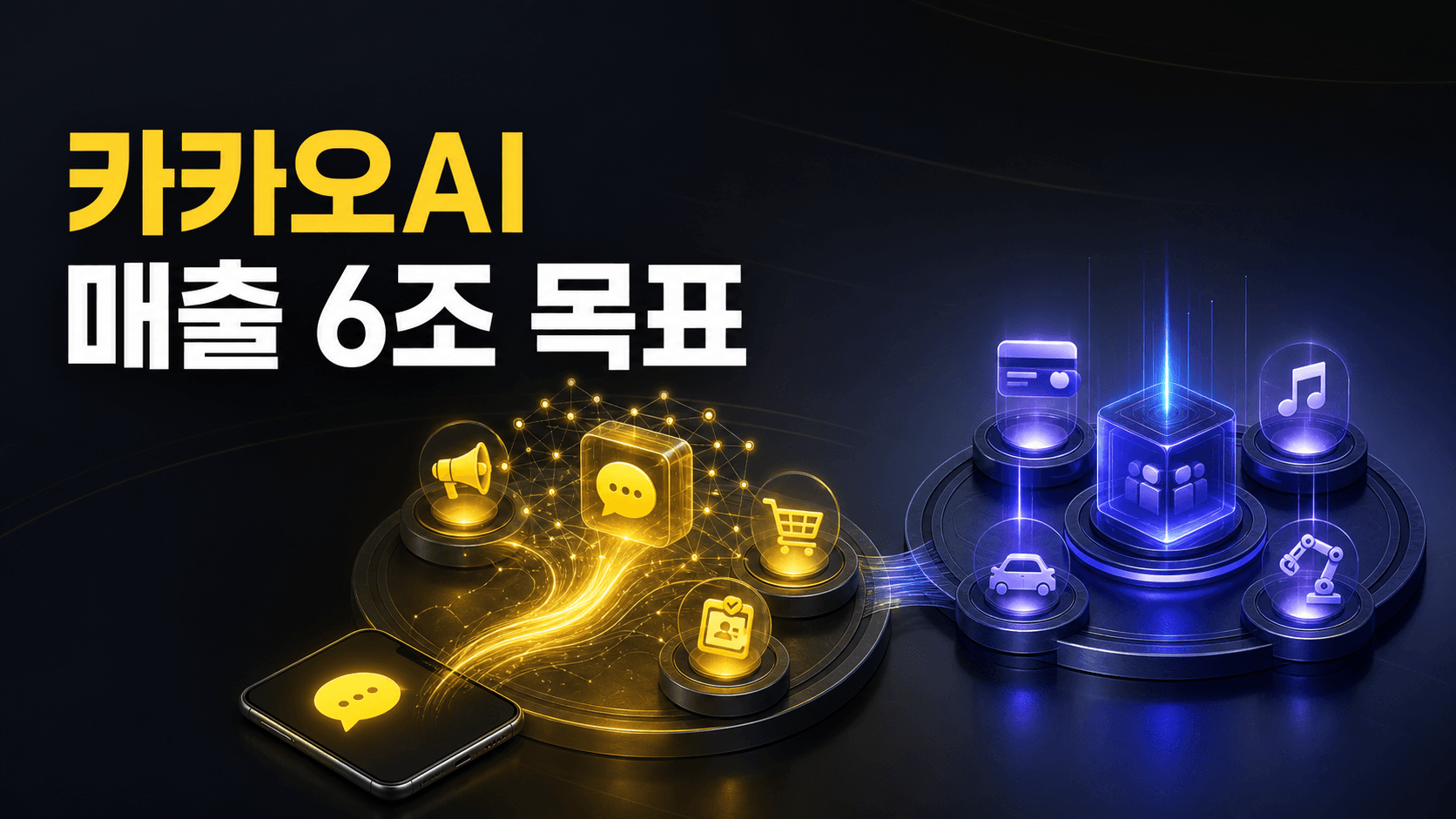 카카오AI 2030년 매출 6조 원 목표와 카카오X 성장 사업을 표현한 IT 매거진 썸네일