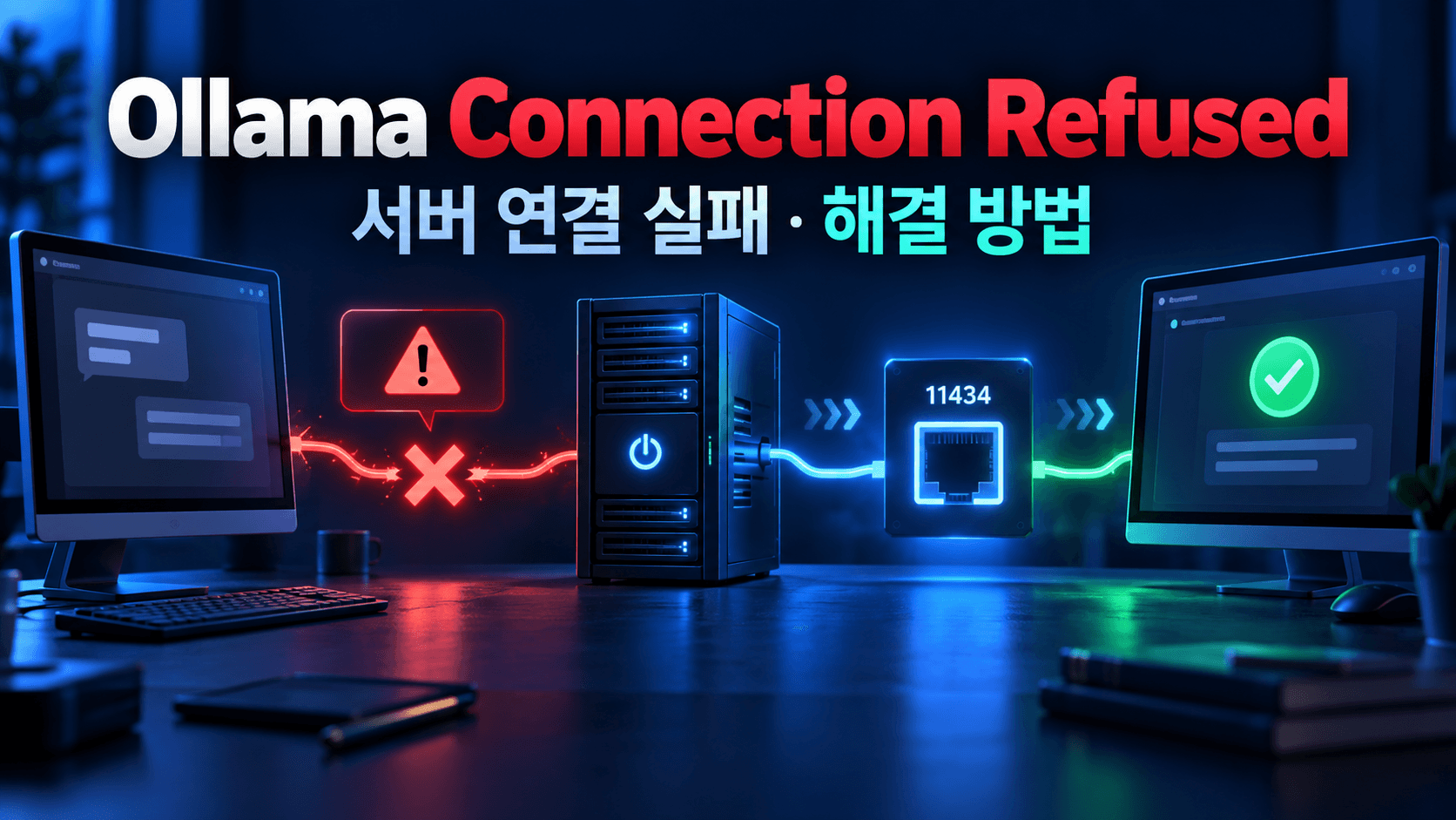 Ollama Connection Refused 오류가 발생한 클라이언트와 11434 서버 포트를 연결해 복구하는 IT 매거진 썸네일
