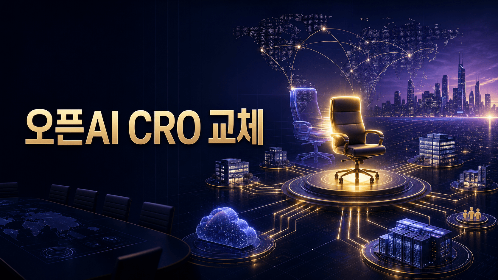 OpenAI 최고매출책임자 교체와 기업용 AI 영업·IPO 전략을 표현한 썸네일